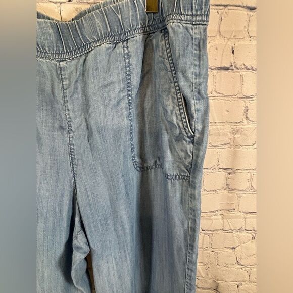 Talbots Tencel Blue Chambray Weekend Wash Casual Soft Comfy Joggers Size L - Picture 6 of 16